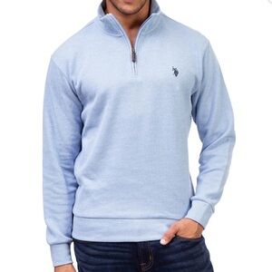 U.S. Polo Assn. blue 1/4 zip pullover sweater NWT Size XL